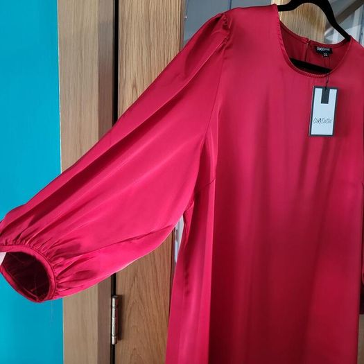 Brand new red satin dress, Size 22