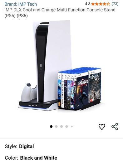 IMP DLX Cool & Charge Multi-Function Console Stand & Games Station & Instruction Manuel - PS5 - RRP - 53.06