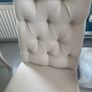 Oak dining Room table with 4 cream chairs Image 3