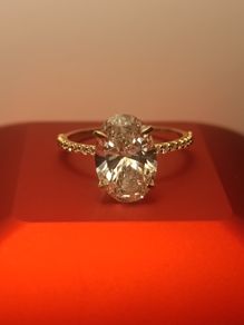14ct Yellow Gold 3.23 carat Oval Brilliant Lab Diamond Ring