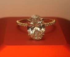 14ct Yellow Gold 3.23 carat Oval Brilliant Lab Diamond Ring