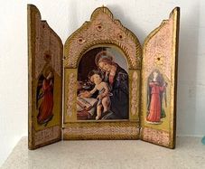Vintage Italian Florentine Triptych Shrine