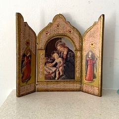 Vintage Italian Florentine Triptych