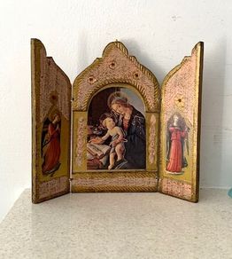 Vintage Italian Florentine Triptych
