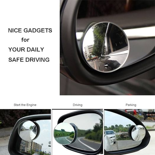 NEW SALE | Blind Spot Mirrors, Round Frameless 360 Degree Rotate Sway Adjustable HD Glass Convex Mirror Maximize RearView Universal for Car SUV Trucks Traffic Safety - Pack 2