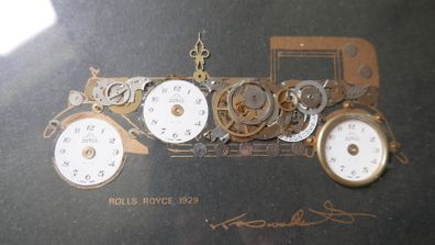Vintage 1960/70 Watch Art Delta Rolls Royce Frame 13,3" x 11,3"
