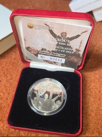 79X Central Bank 1913 Lockout sterling silver 1 standard oz coins - Jim Larkin 1913 Lockout
