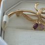 Vintage Gold Tone Ribbon Brooch Image 5