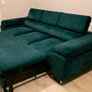 Large Modern 3 seater Sofa Bed - Velvet Dark Green Image 4