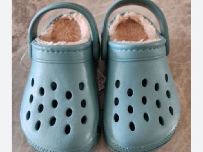 Brand New M&S Unisex Crocs With Cosy Fur Lining - Colour - Dusted Aqua - Size - U.K.12 - RRP - 10.00 - Sterling - 13.99 - Euro
