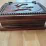 wooden wood book case storage case gift present box embossed Don Quixote Image 4