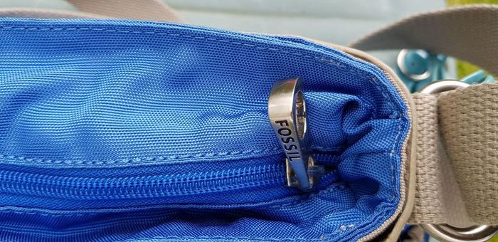 Brand New Fossil Gwen Top Zip Blue Ladies Shoulder Bag