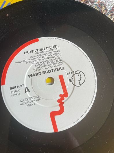 The ward brothers Cross that bridge picture sleeve vinyl record single in vg+ condition