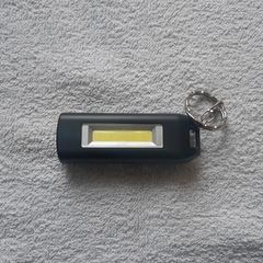 Saber 2W USB Rechargeable COB LED Mini Light Keychain Flashlight Pocket Torch - Black