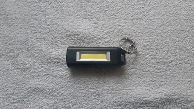 Saber 2W USB Rechargeable COB LED Mini Light Keychain Flashlight Pocket Torch - Black