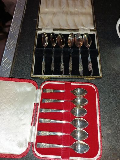 Silver plated spoon sets in original box