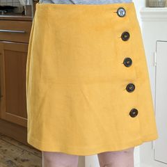 Primark Mustard Suede Effect Button Mini Skirt