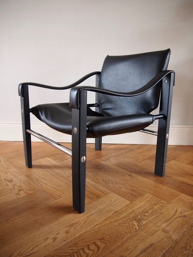 Mid Century Vintage Safari Lounge Chair / Maurice Burke for Arkana, Circa 1968