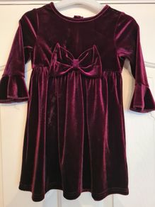 girls burgandy red wine dress