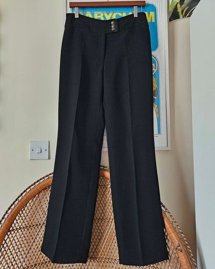 Vintage Y2K Quin and Donnelly black tailored bootcut ladies trousers size 10 2000s