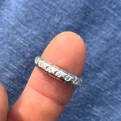 Ring 18k white gold + 7 real diamonds