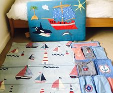 Headboard,blackout blind,light shade,storage child's bedroom set