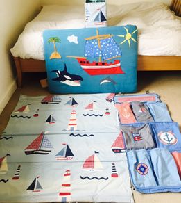 Headboard,blackout blind,light shade,storage child's bedroom set