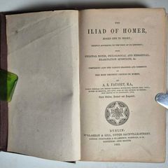 The Iliad of Homer, Books One to Eight.1863. McGlashan & Gill Dublin.