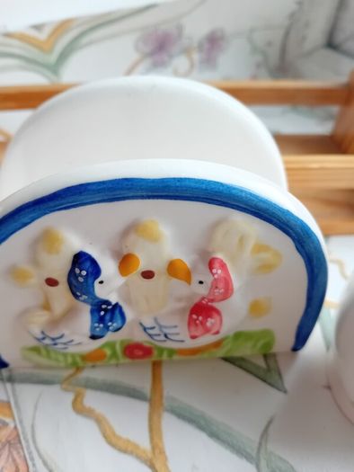 1960s porcelain condiment set