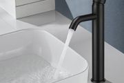 Black Bathroom Taps Tall Basin Taps Mono Countertop Sink Tap, Single Lever High Rise Bathroom Sink Tap Mixers, Modern Stainless Steel Monobloc High Basin Mixer Faucet