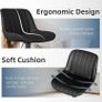 Bar Stools Set of 3, Swivel Counter Height Barstools with Back, Adjustable PU Leather Bar Chairs, Modern Armless Kitchen Island Stool, Black Image 5