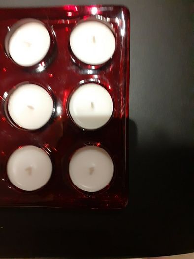 glass nine tealight holder