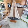 Large Wooden Sailboat 52 cm. tall. Image 3