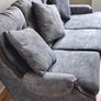 Navy 3 Seater Couch, Reupholstered & Restuffed Image 3