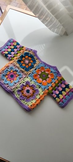 Handmade granny square baby cardigan