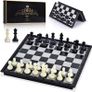 FREE P&P Magnetic Travel Chess Set with Folding Games Board and 2 Extra Queens & Storage Bag for Kids and Adults (Gold & Silver) Image 2