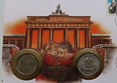 East & West Germany Unity numismatic cover 1989