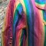 Rainbow striped shirt sleeve festival blazer uk12 Image 3