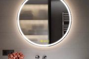 500mm Round Bathroom LED Mirror Illuminated Backlit Bathroom Circle Mirror with LED Lights for Wall Touch Switch Demister 3 LED Light Color Dimmable