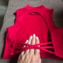 Red Open back cropped top, size 10 Image 4