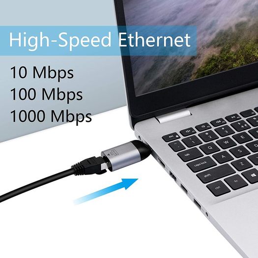 USB-C Compact External Gigabit (1000Mbps) Ethernet/Network Card Adapter Gold-Plated/Aluminum-Alloy Adapter (Brand New/Warranty)