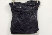 Coast silk tube bodice top black sequins