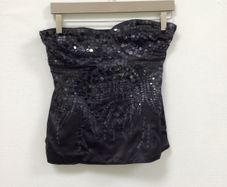Coast silk tube bodice top black sequins