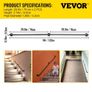 Pipe Stair Handrail, 5FT Staircase Handrail, 440LBS Load Capacity Carbon Steel Pipe Handrail, Industrial Pipe Handrail with Wall Mount Support, Round Corner Wall Handrailings for Indoor, Outdoor (FREE SHIPPING) Image 6