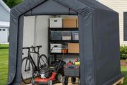 3x2x1.8m Portable Storage Shed, Garden Storage Shed Tent with Waterproof Cover, Heavy Duty Outdoor Motorbike Shed with Roll-Up Zipper Door, for Patio, Yard, Garage