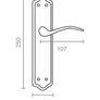 Micel Door Handle Set with Steel Plate and Aluminium Handle, Brass Finish, 250 x 45 mm Image 3