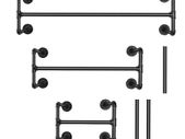 Industrial Pipe Clothes Rack Wall Mounted Hanging Bar Garment Rack Rail Detachable Bedroom Space-Saver for Home