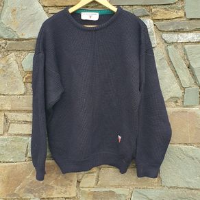 Men's blue wool jumper medium Le Tricot Marine