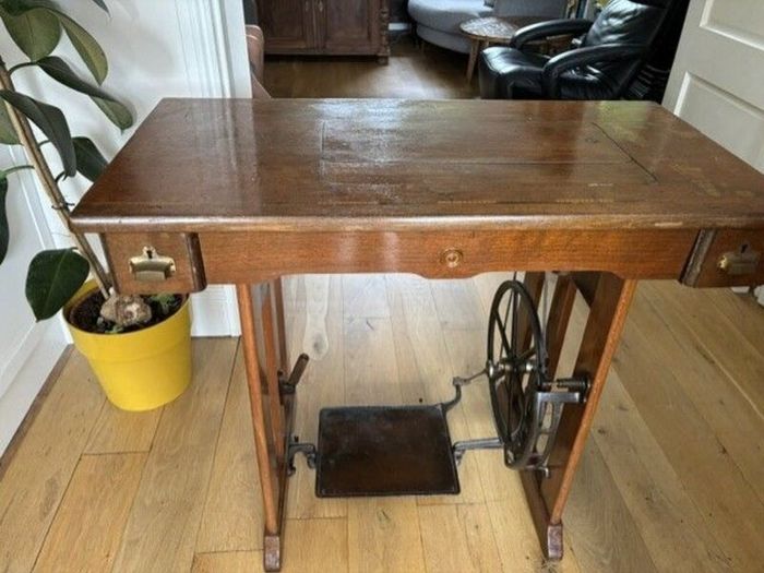 Antique Sewing Console Table
