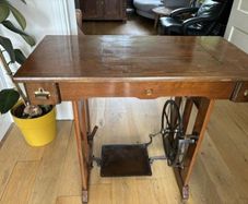 Antique Sewing Console Table